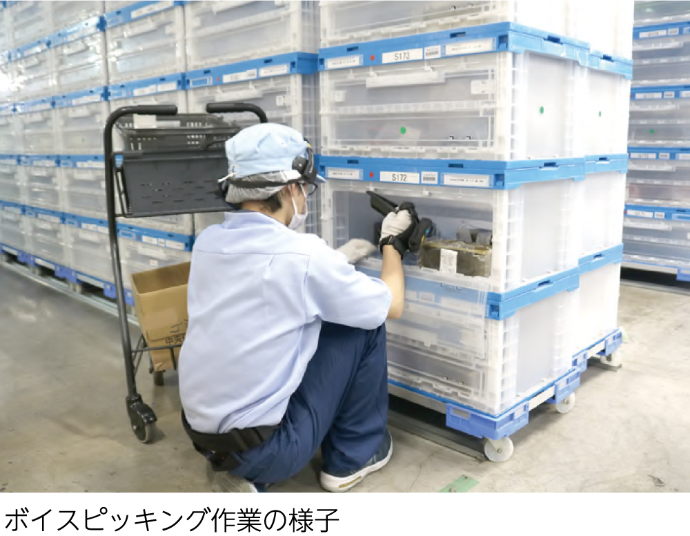 ボイスピッキング作業の様子