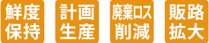 鮮度保持 計画生産 廃棄ロス削減 販路拡大